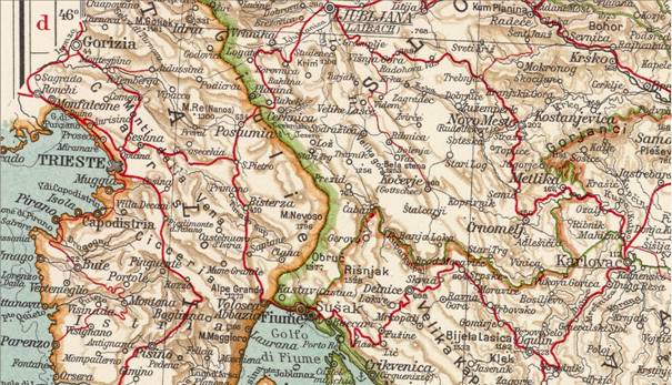 Zemljevid Italije In Slovenije