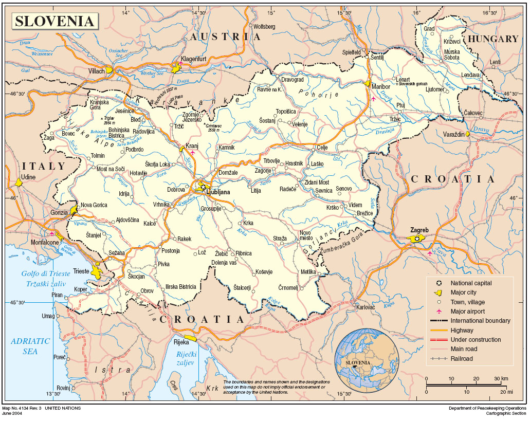 karta slovenije ceste Zemljevidi Republike Slovenije   Hervardi karta slovenije ceste